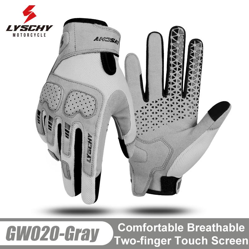LYSCHY Motorcycle Gloves Men Women Summer Breathable Motocross Riding Gloves Anti-fall Wear-resistant Luvas Touch Screen Guantes