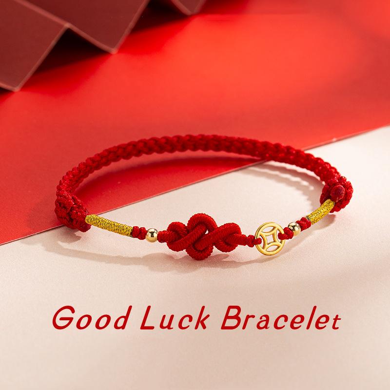 Mode Einfache Glücksknoten Rote Schnur Armbänder für Damen Herren Handgefertigte Schnur Verstellbares Armband Freundschaft Amulett Schmuck Geschenk