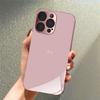 Love Heart Pattern Pink Metallic Tempered Glass Phone Case For iPhone 11 12 13 14 15 16 17 Pro Max 15 Plus 17 Air 16E Cover