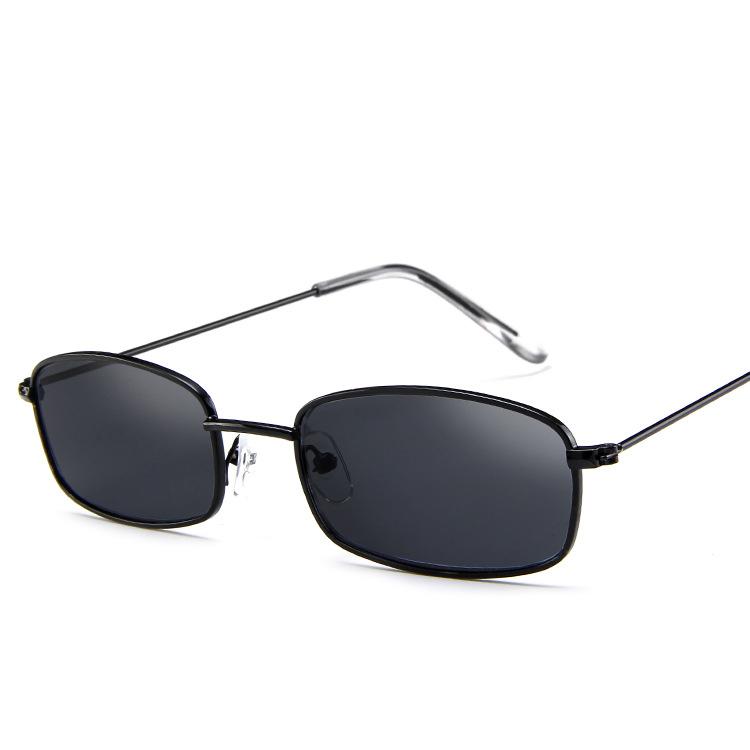 XaYbZc Unisexe Petites Lunettes de Soleil Rétro Rectangulaires Lunettes de Soleil Homme Monture Métallique Lunetterie Extérieur Verre Transparent Lunettes de Soleil Pour Femmes As Picture gray