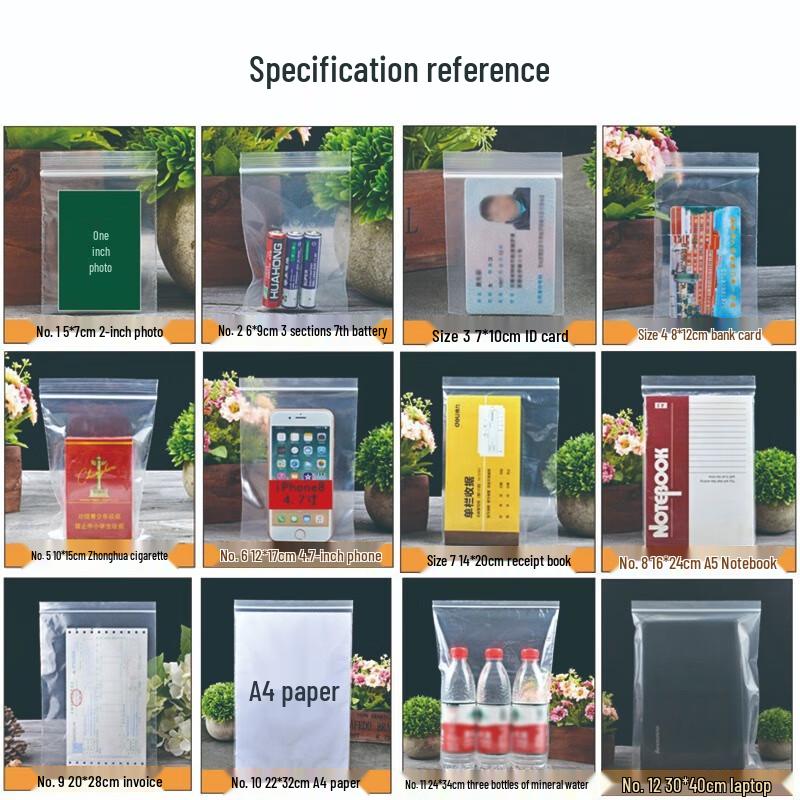 Miaojie Thickened Transparent Self-Sealing Storage Bags