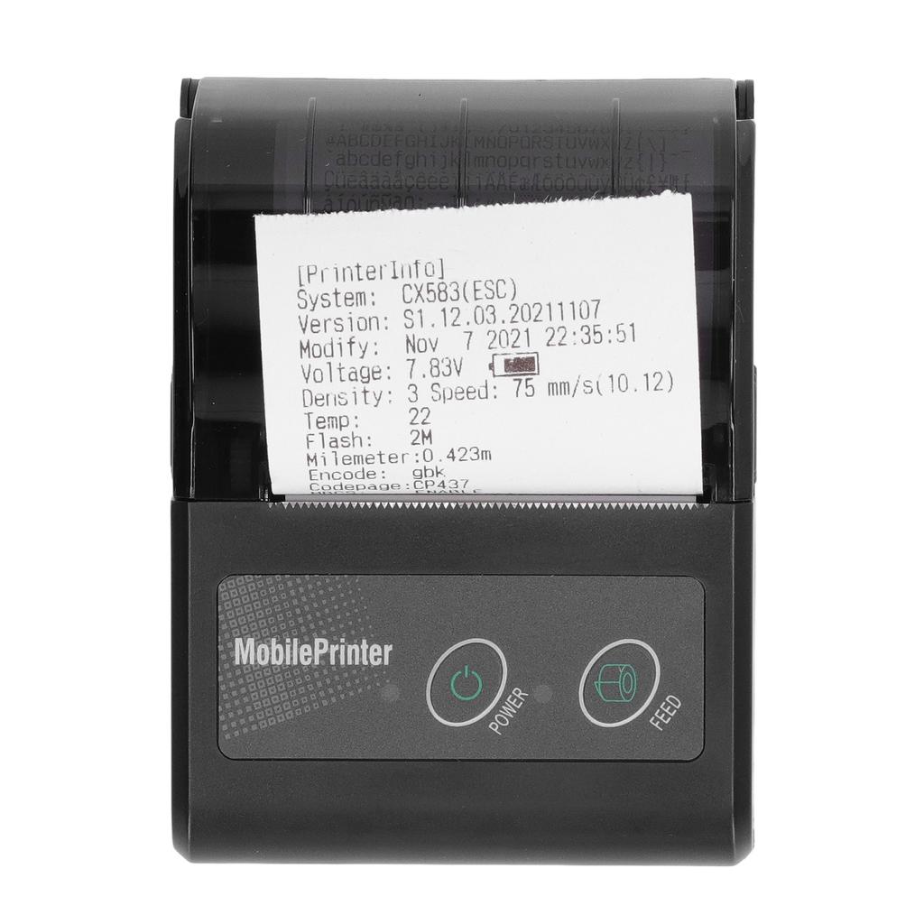 Bluetooth Receipt Printer Smartphone Control 200dpi Thermal Label Printer Receipts Printer with 1 Roll Printer Paper