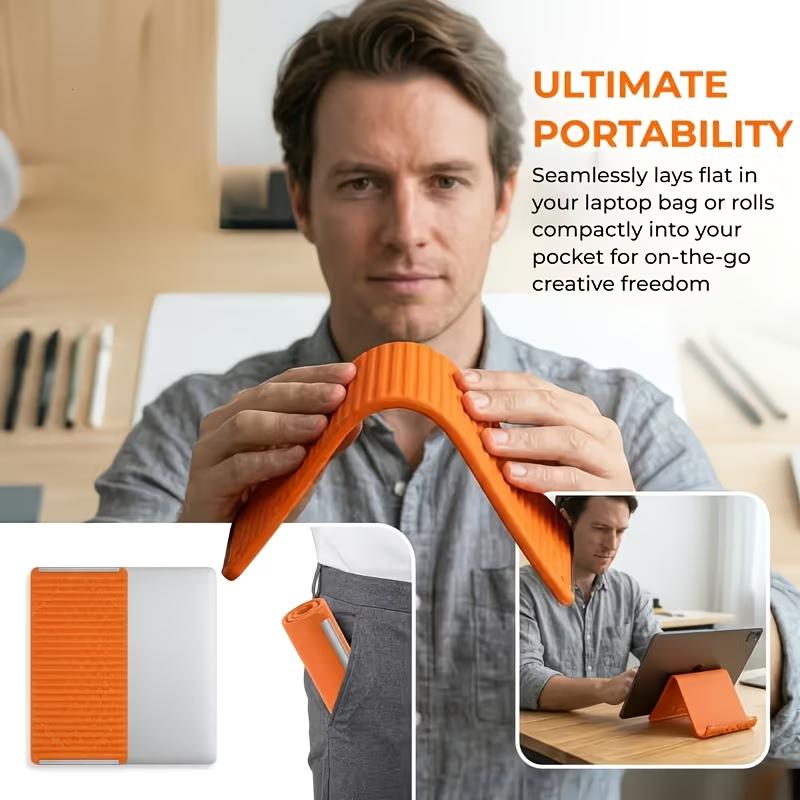 A Newly Designed Foldable Phone Stand That Can Be Shaped, Featuring An Inner Aluminum Sheet and Silicone Material for Flexible Support and Bending.