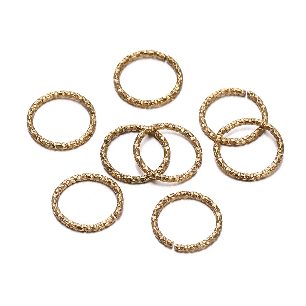 50 Stück/Los Edelstahl Runde Geprägte Biegeringe Verdreht Offen Spaltring Verbinder für Schmuckherstellung Zubehör Bastelbedarf DIY