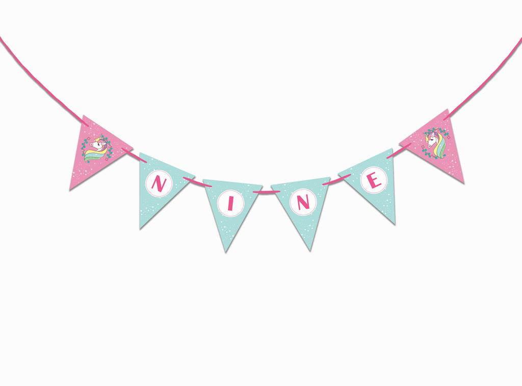 Inkdotpot Birthday Party Decorations Happy Birthday Party Garland Baby Girls Unicorn Pennant Banner