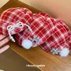 Atmospheric Red Grids Pattern Hat Hairpin Fall and Wintersweetfashion Duckbill Clip