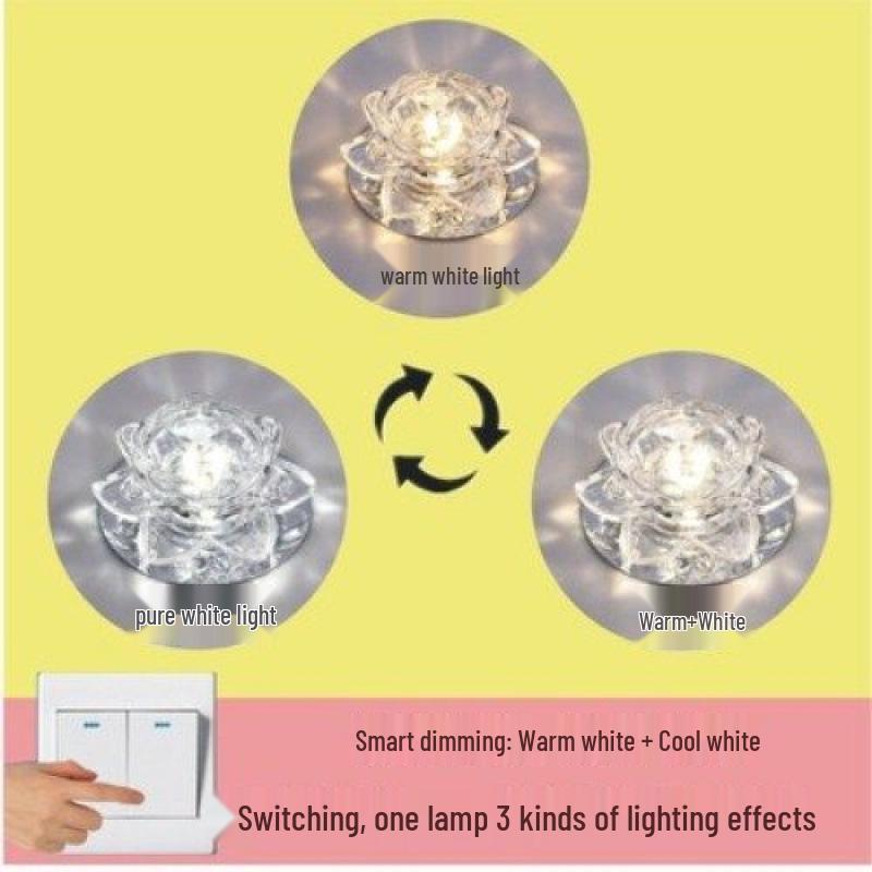 LED Křišťálové Stropní a Zapuštěné Bodové Světlo pro Chodby, Vstupy a Uličky