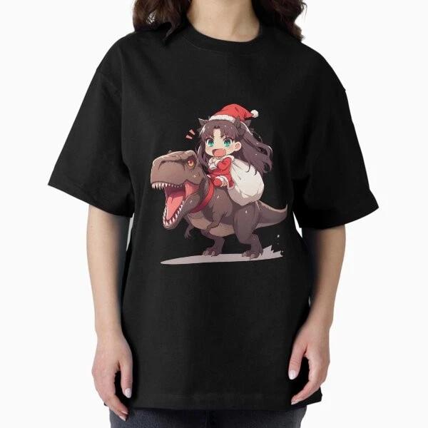 Anime Cute Rin Tohsaka Christmas Dinosaur Gift For Friends T Shirt 8 S