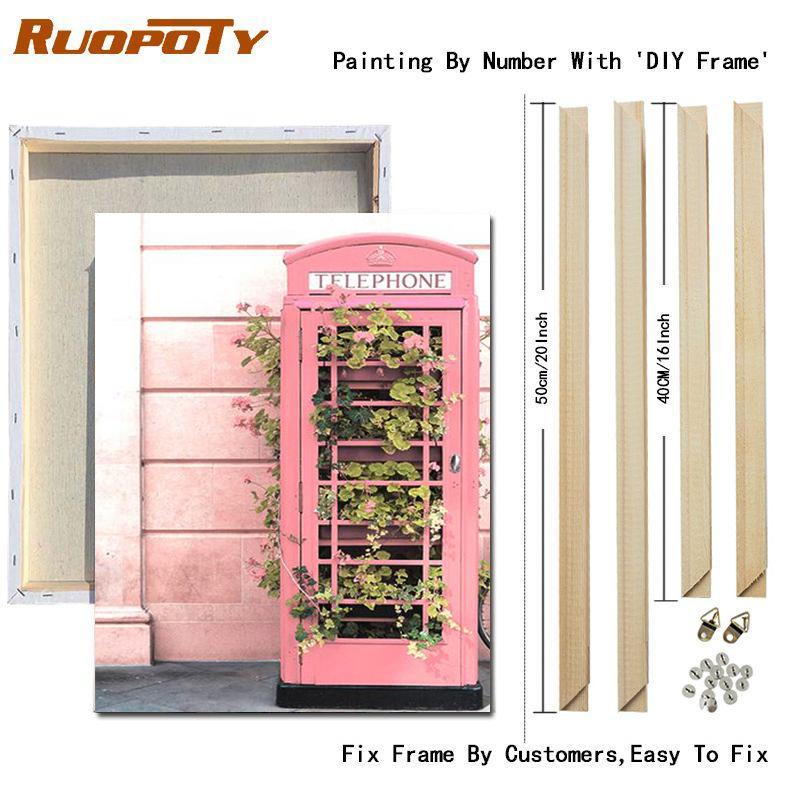 RUOPOTY Painting By Numbers Candy House Wall Art Hand Painted Unique Gift Picture By Number Scenery Decoration