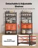 Kitchen Bakers Rack, 800 Mm Width Bakers Rack, Kitchen Stand with X-Shaped Support Bar, 12 S-Shaped Hooks, Double-Layer Top Shelf, Coffee Bar Stand
