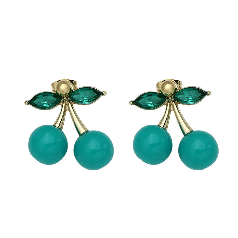 Chic All-Season Cherry Earrings - Elegant, Versatile Fruit-Inspired Style