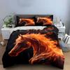Fiery Horse Abstract Art Bedding Duvet Cover Set  (1*Duvet Cover 2*Pillowcases, Without Duvet Insert)