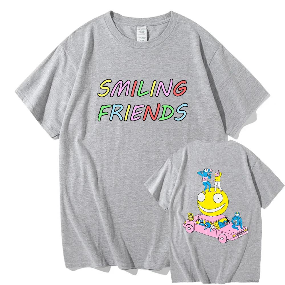 Smiling Friends Manga Graphic T-shirt Cotton Short Sleeve Loose Male Tshirts Unisex Streetwear Casual O-neck Fashion Men T Shirt