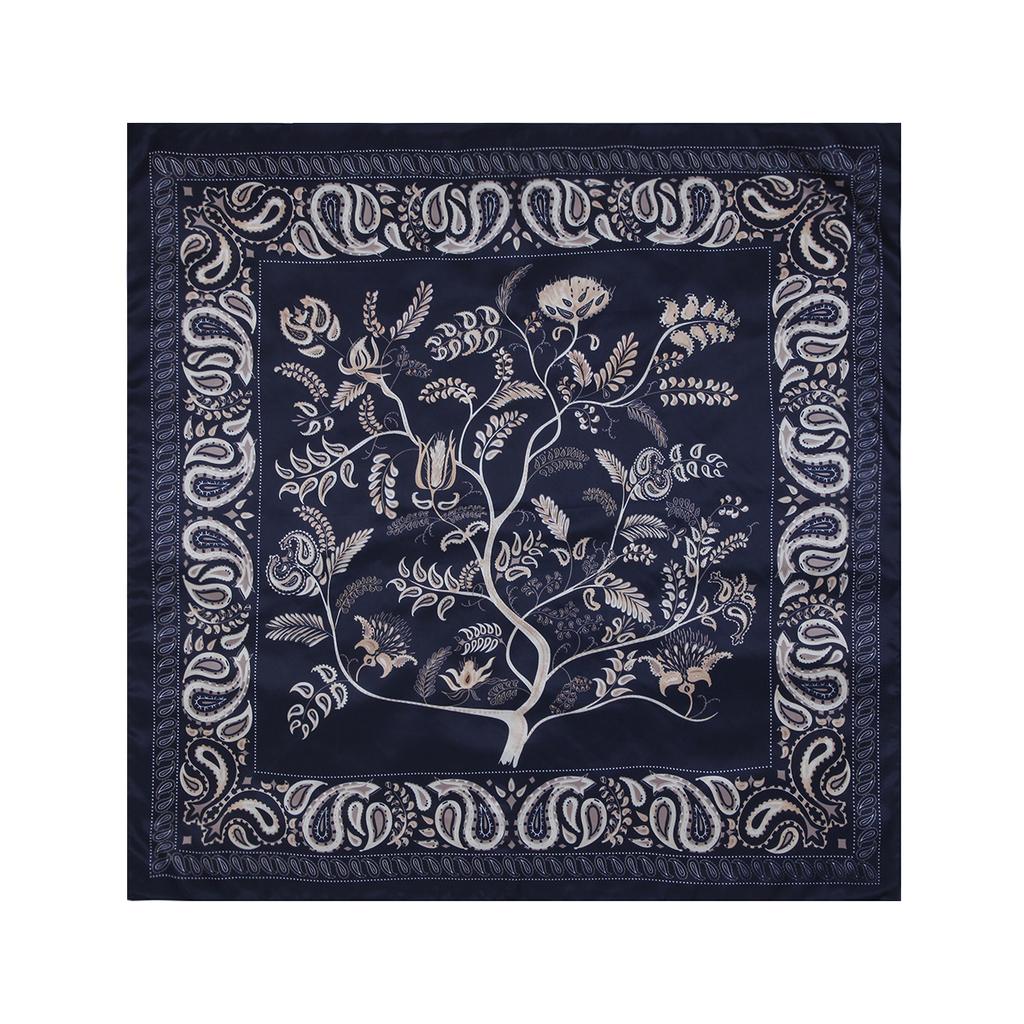 Dámská móda Čtvercový Vintage tisk Saténový nákrčník Sluneční šátek Šály Šátek Vysoce kvalitní 1ks 90*90cm