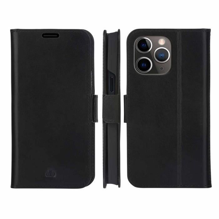 Étui de téléphone portefeuille - dbramante1928 - iphone 13 pro - cuir véritable - noir - semi-rigide