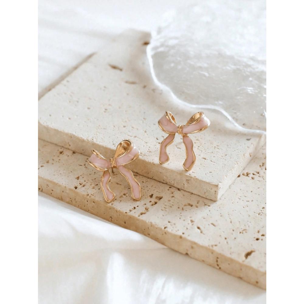 1 Pair Retro Creative Knotted Bow Earrings, Suitable For Party, Vacation, Casual, Versatile