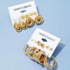 12 Piece Set Women Fashion Personality Versatile Simple Retro Gold Butterfly Love Heart Earrings Inlaid Zircon Earrings
