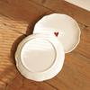 Embossed Love Plate Irregular Design Dessert Cake Plates Exquisite Coffee Shop Snack Dish Simple Household Ceramic Tableware