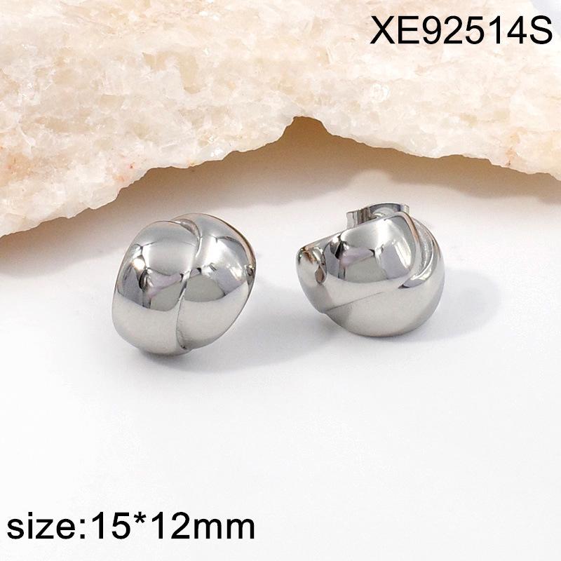 Elegant Geometric 18K Gold Plated Stainless Steel Earrings for Women - Luxury C-Shaped Stud Jewelry Bestseller