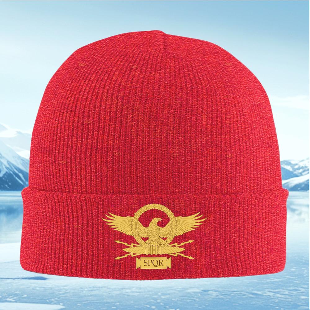 Golden eagle,laurel wreath,SPQR insignia Men Women Unisex Knitted Hat Beanie Pullover Cap Winter Thermal Warm Christmas Outdoor