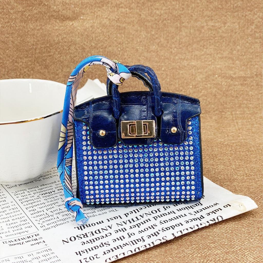 Internet-Berühmtheit neuer Aufkleber Diamant glänzend Haus Mini kleine Tasche Anhänger Kopfhörer Tasche Multifunktionale Münztasche Kreativ