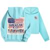 Kids Casual Fashion American Flag Printed Long Sleeve Hooded Sweatshirt