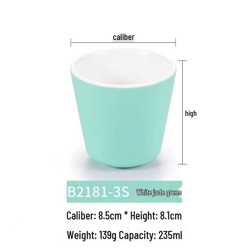 Dual-Color Melamine Tea Cup - Porcelain-Like Plastic Cup for Restaurants, Hot Pots, and Cafeterias