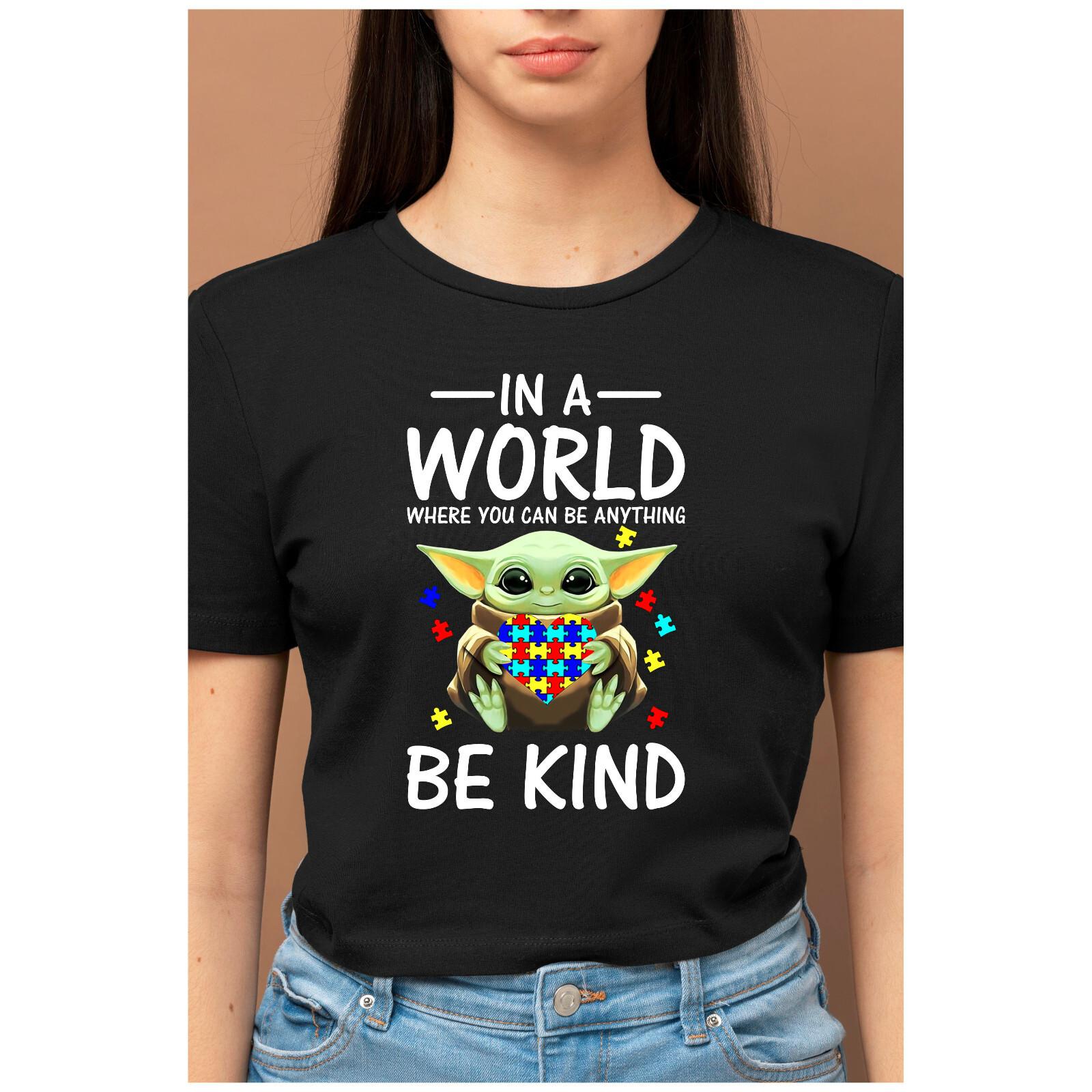 Autism Awareness Day Tshirt Spectrum Disorder Promoting Love Yoda Be Kind Tshirt M