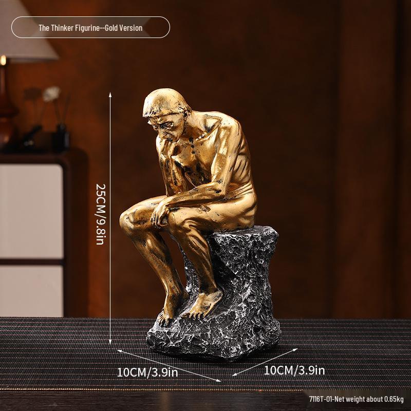 Golden Light Luxury Resin Handicrafts Collection: Ornaments for Office, Living Room, Wine & TV Cabinets