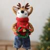 Tree Hanging Christmas Deer Ornament with Loop and Handcrafted Texture for Seasonal Indoor Accent Use and Display Y5GB