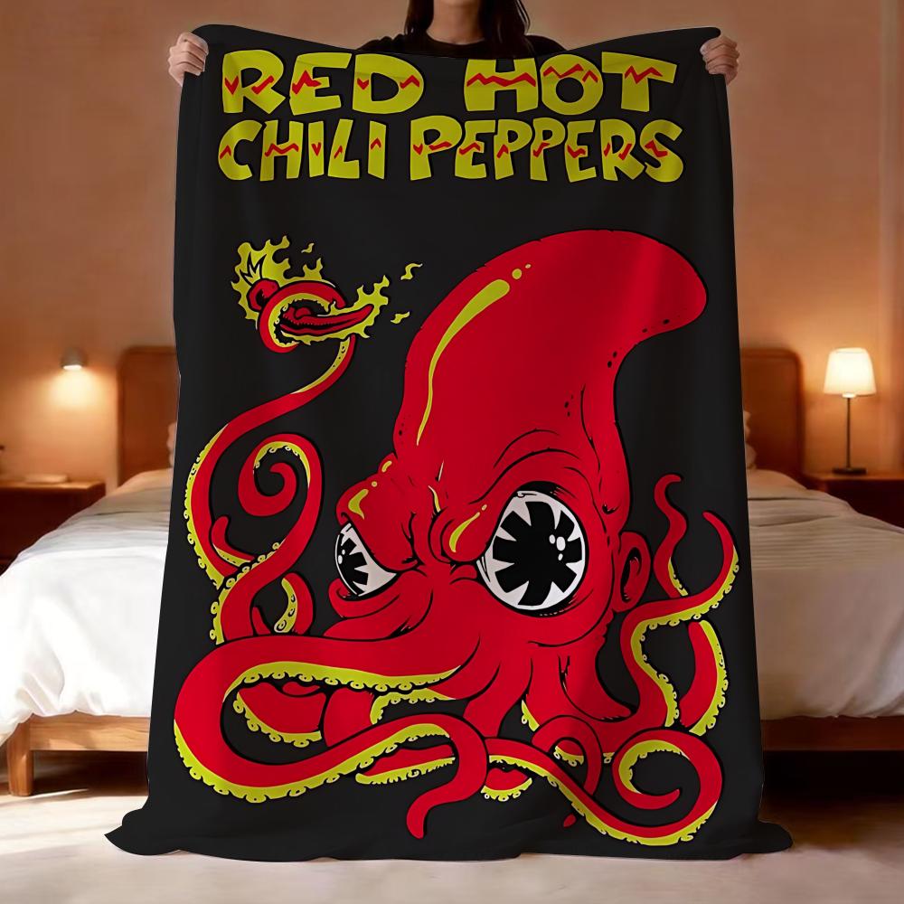 Red Hot Chili Peppers band Throw Lightweight 240g Flannel Blanket Soft Skin-friendly for Summer Cooling 75X95CM