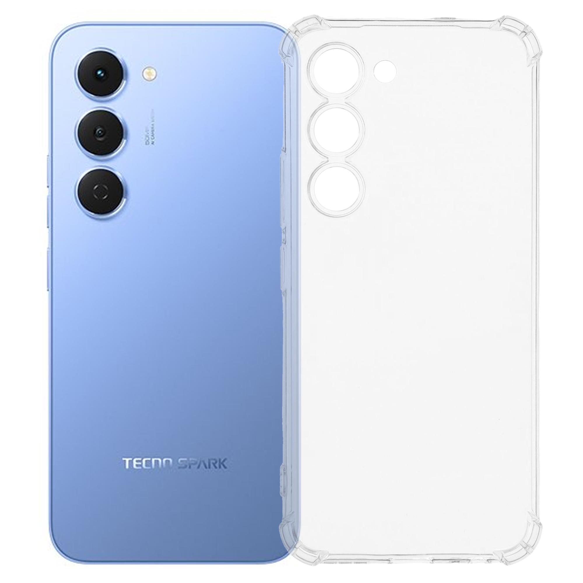 

Для TECNO Spark 40 Pro 4G Чохол Посилені Чотири Кути Протиударний Прозорий ТПУ Чохол для Телефону A