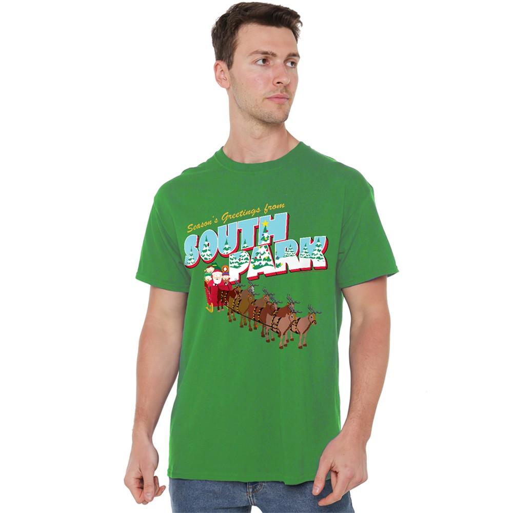 South Park Christmas Season S Greetings Cartman Kenny T-Shirt S-4XL Kelly Green M