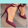 Elegante Damenmode Wildleder High Heel Sandalen mit Spitze und Riemchendesign