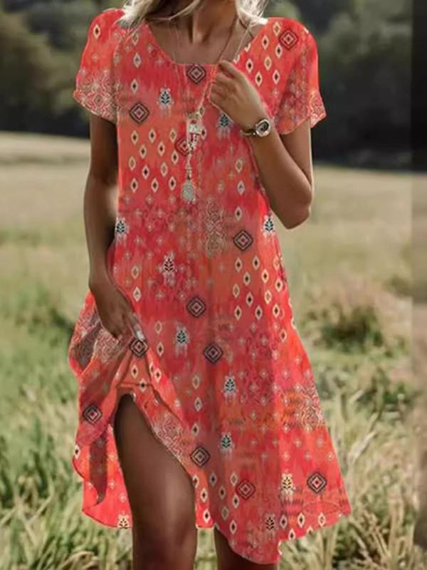 Letní šaty pro ženy Oblečení Slim Fit Dovolená na pláži Bohémské letní šaty Dámské dlouhé sukně Vintage šaty