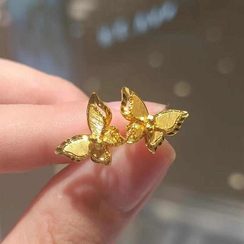 Exquisite Double-Layer Butterfly Ear Studs for Women - Light Luxury and Fashionable Elegance