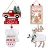Charming Wooden Christmas Ornament Garden Decor Featuring Adorable Reindeer Design