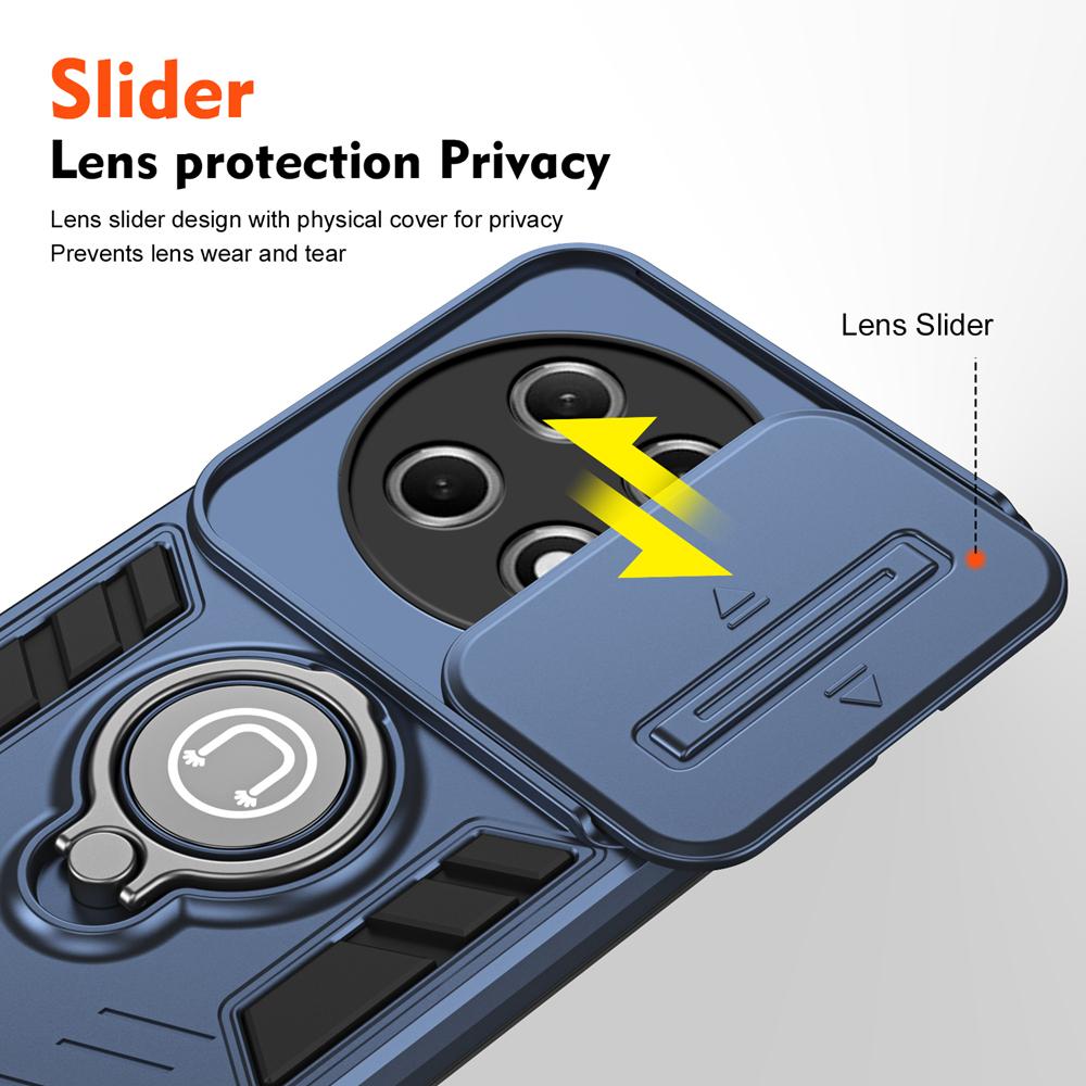 KEYSION Shockproof Armor Case for Tecno Camon 30S Pro Camera Lens Protection Ring Stand Phone Back Cover for Tecno Spark 30 Pro