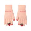 Sweet and cute strawberry embroidery thickened warm knitted five-finger cold-proof women's winter outdoor cycling gloves