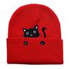 Women's Cat Embroidery Knit Hat - Cute Gift for Cat Lovers