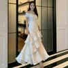 High-end Niche French One-word Shoulder Light Luxury Dress Niche Dress High-end Temperament Fishtail Skirt