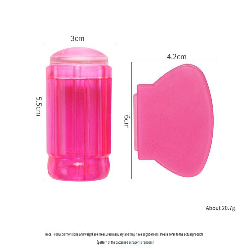 Large Silicone Nail Art Stamp with Lid - Single/Double Head French Design DIY Stamping Tools