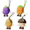 Cute Cartoon Vegetable Silicone Coin Purse With Keychain For Kids And Daily Use