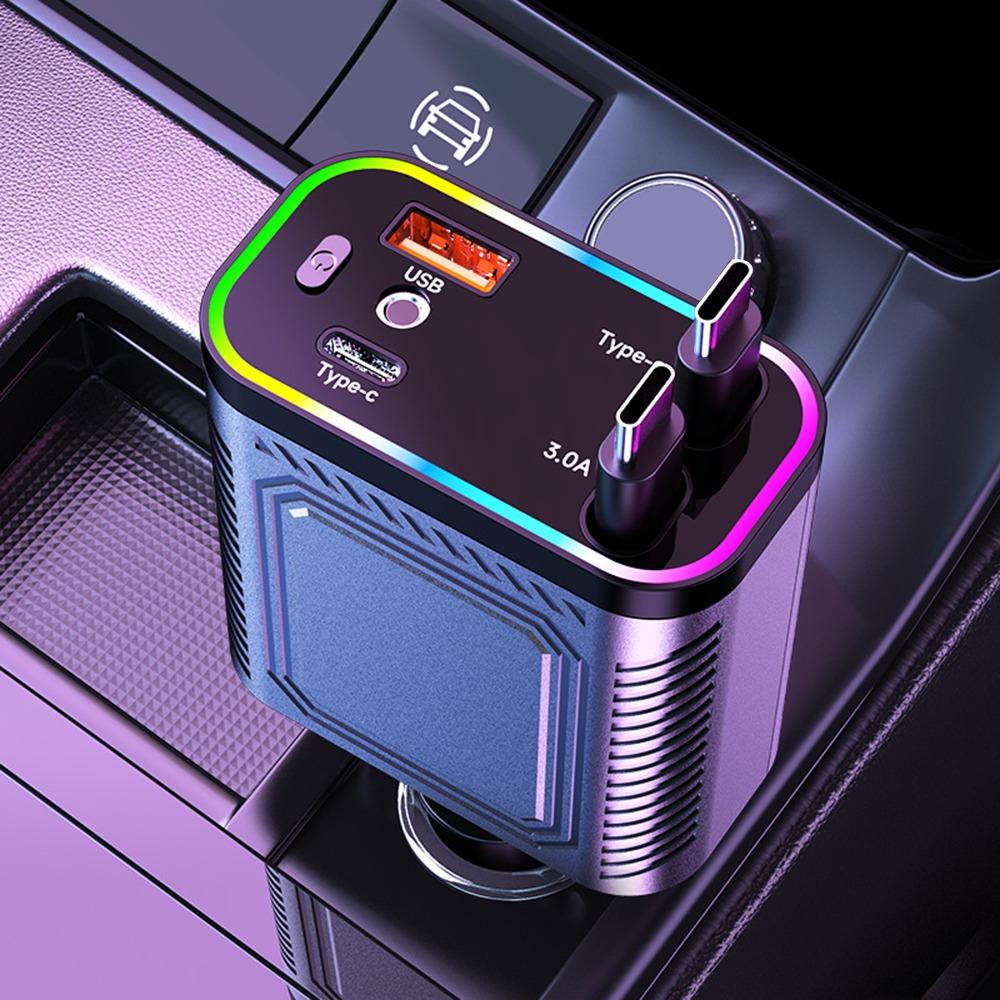 

120W Car Phone Charger 4-in-1 Charging Adapter Portable Auto Power Adapter