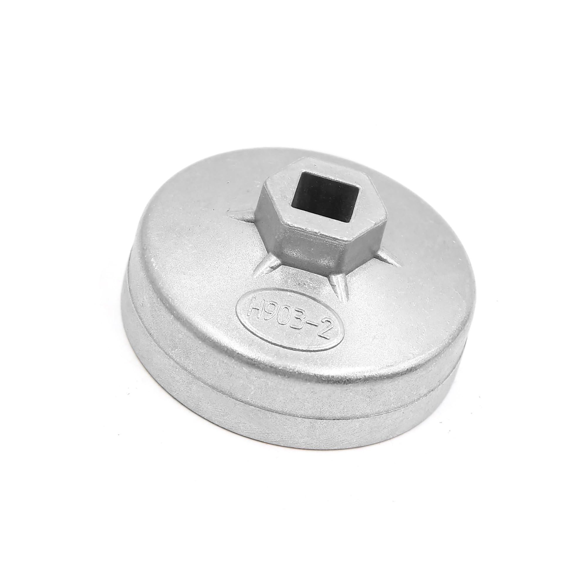 

ACROPIX Car Filter Wrench Cap Socket Housing Tool Remover 8 Flutes 74mm Silver Tone 1pcs