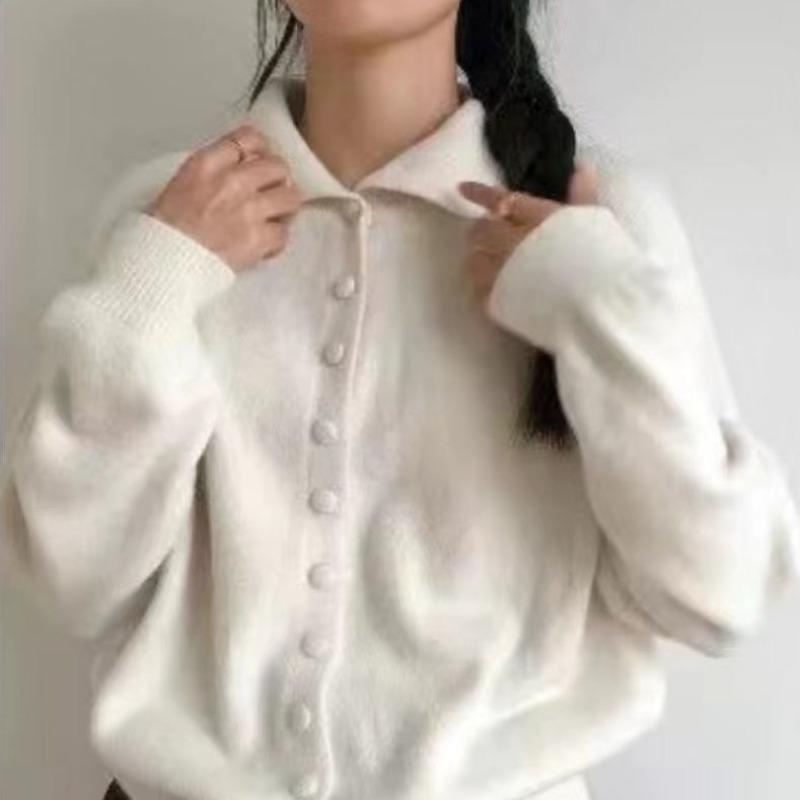 2026 New Soft High Neck Button Down Womens Cardigan Sweater Korean Style Ins Fashion Winter Fall Cozy Knit