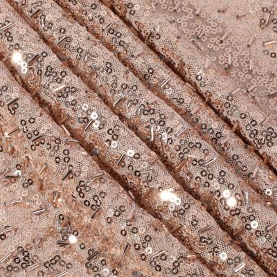 1yard 3mm+ Long Roll Piece Bead Fabric Sequin Cloth Wedding Dress Stage Dress Fabric High Sense Sequin Embroidery