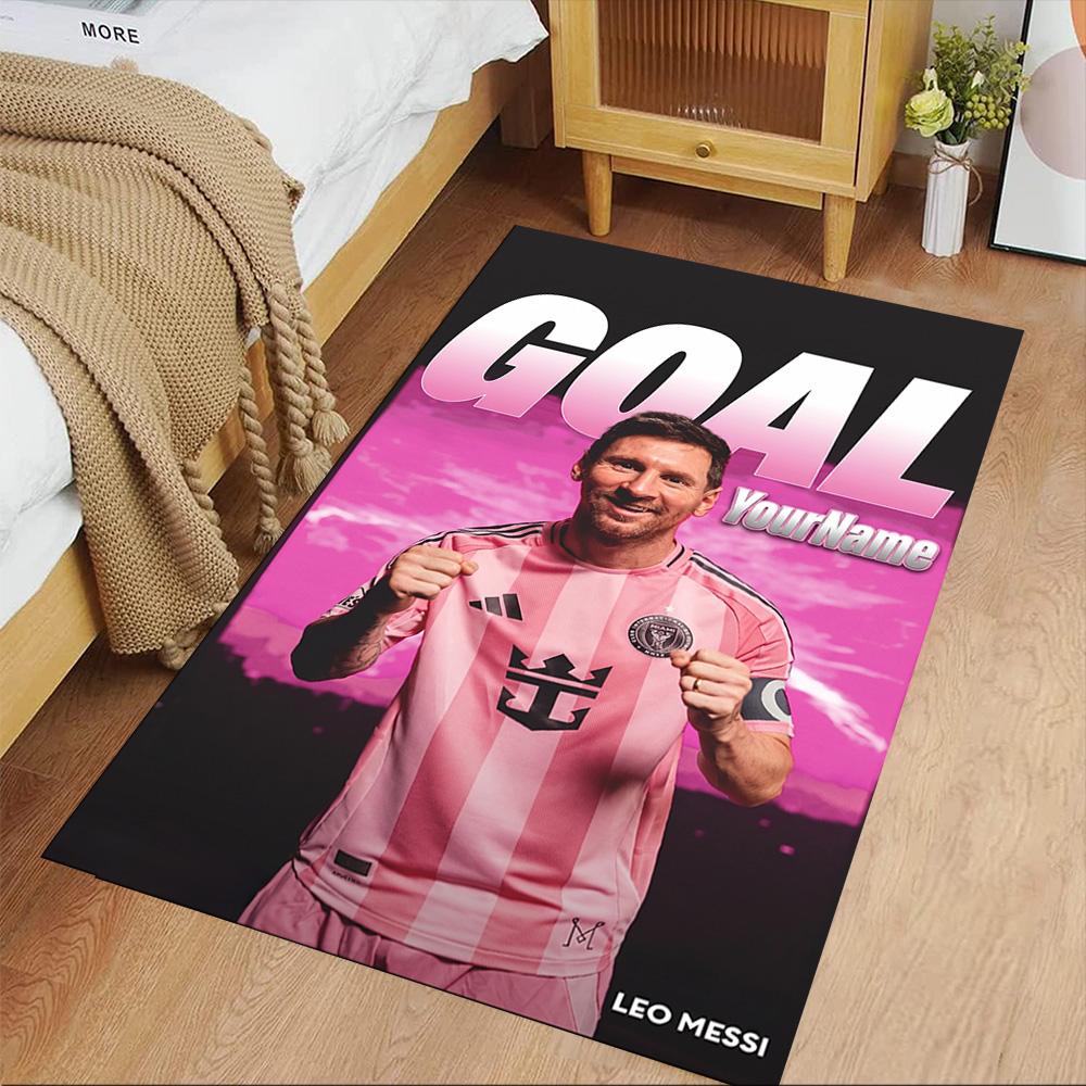 Messi Customize Text Area Rug Suitable for Decorate Room Bedrooms Foyer Hallway Antislip Carpet Anime Office Decor Perfect Gift for Friends & Family