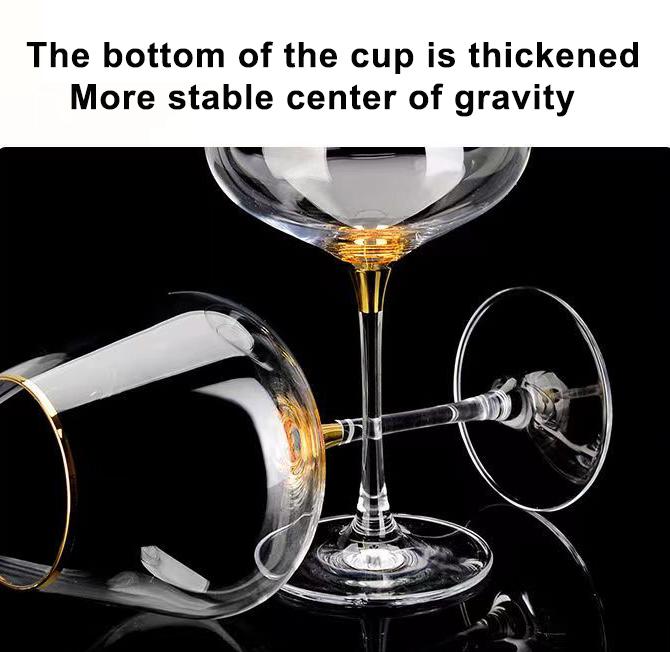 Evropská 660ml luxusní zlatá burgundská sklenice Vintage sklenice na víno Sklenice na víno Sklenice na šampaňské Pohár Sklenice Sada pohárů Poháry Crystal