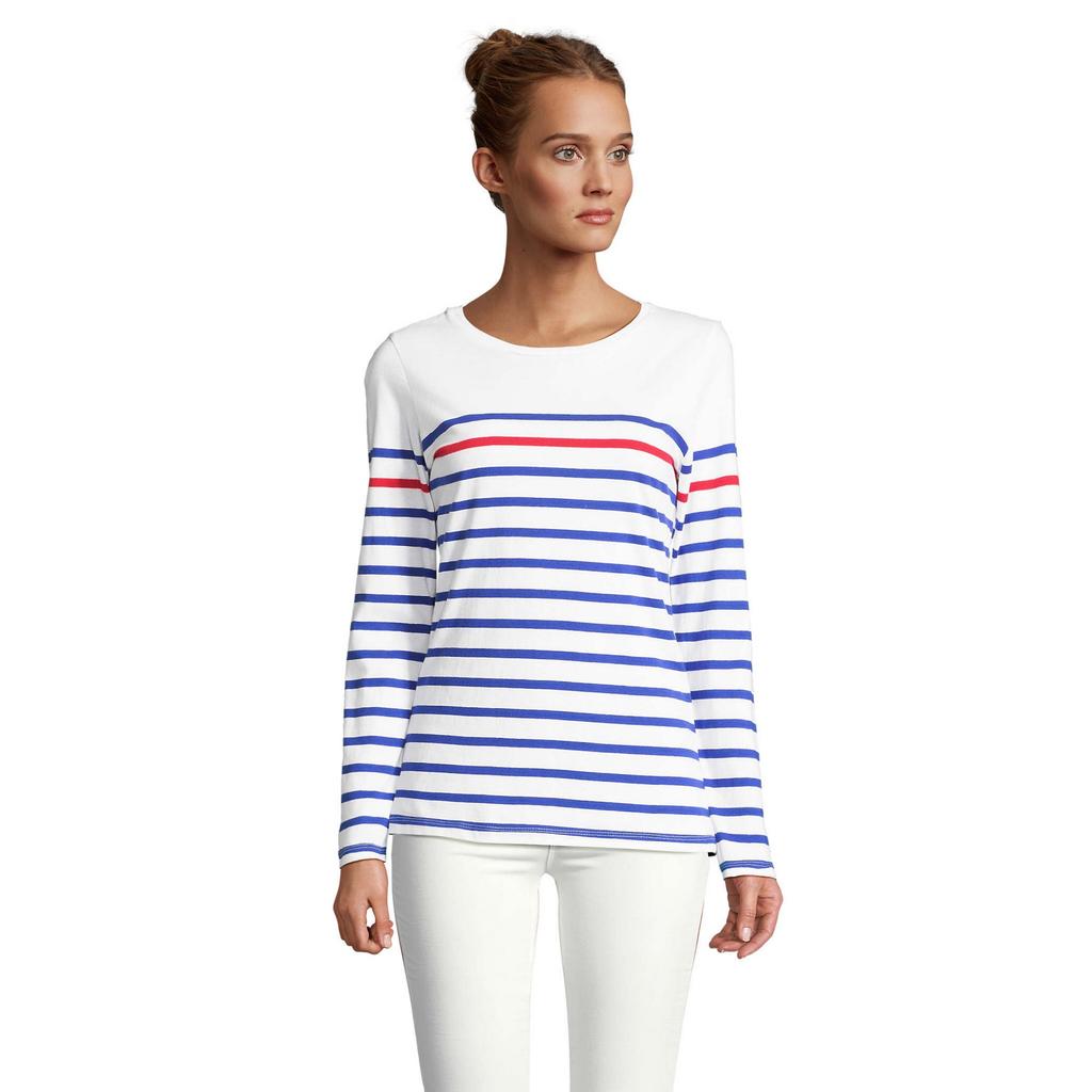 Womens/Ladies Matelot Striped Long-Sleeved T-Shirt